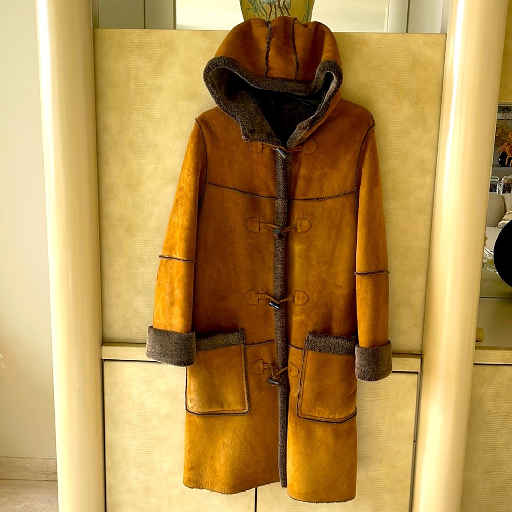 Women's Tan Shearling Coat